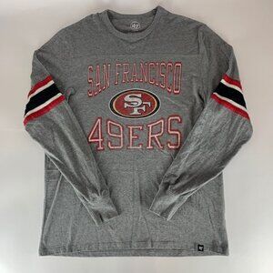 San Francisco 49ers NFL Gray 47 Brand Long Sleeve Crewneck Shirt Mens Medium